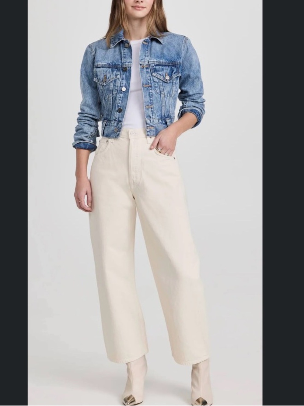 Citizens of Humanity Guacho Women’s High-Rise Vintage Wide Leg Jeans in Cream